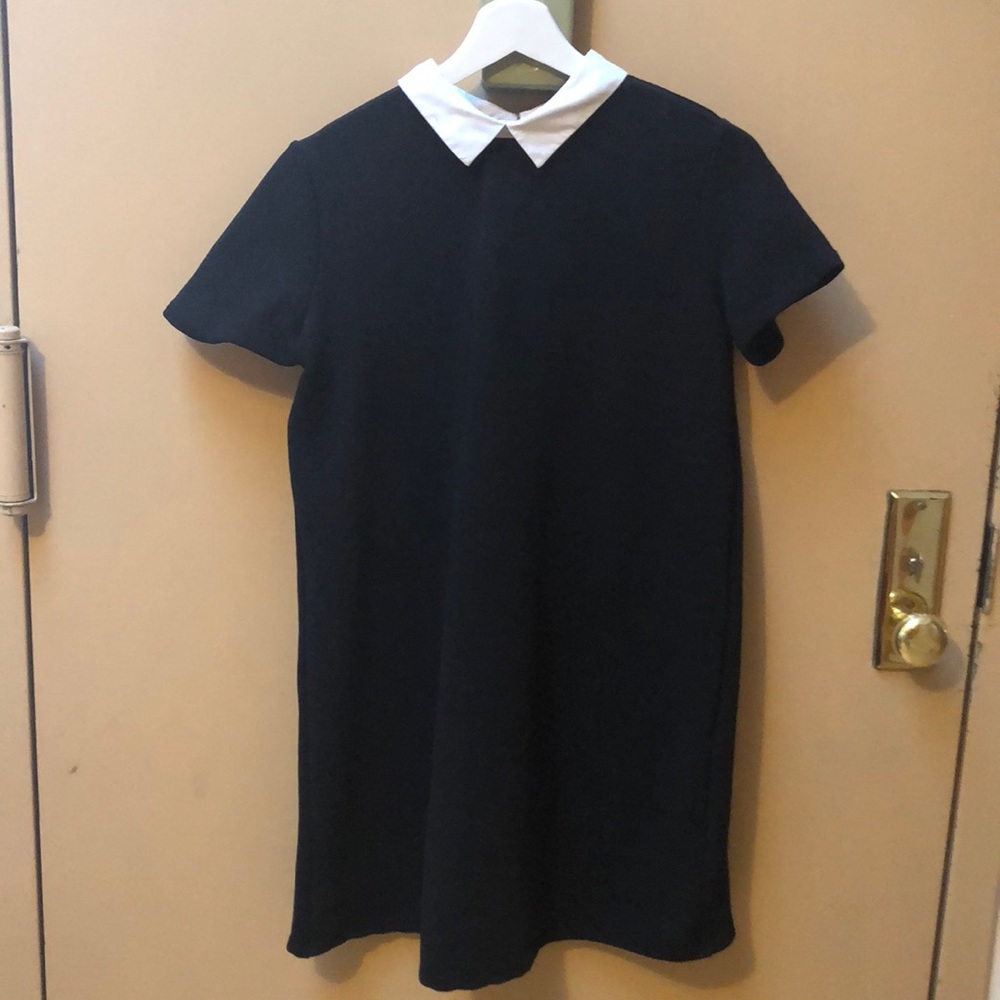 Black and white collar dress